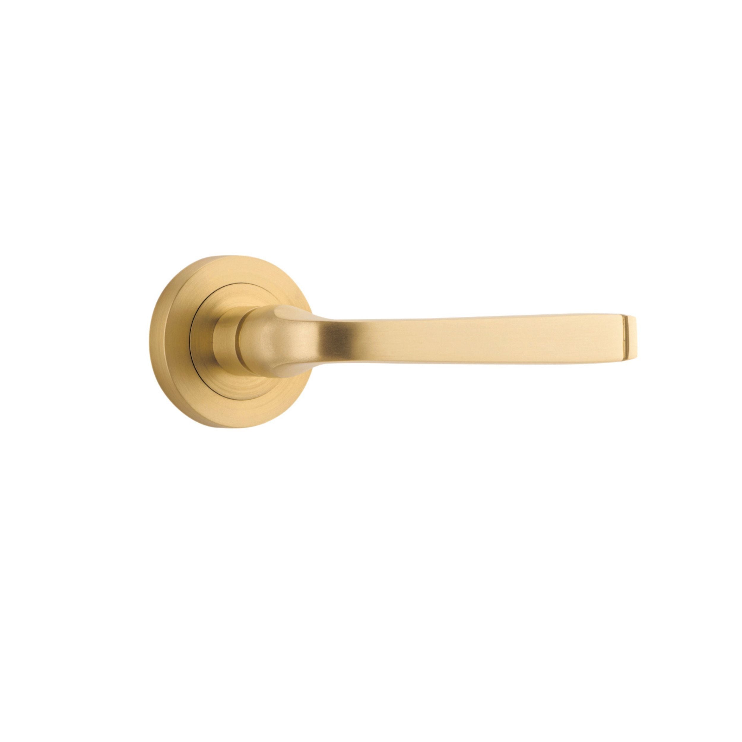 Iver_Door_Lever_Annecy_Rose_Round_handle_brushed_brass